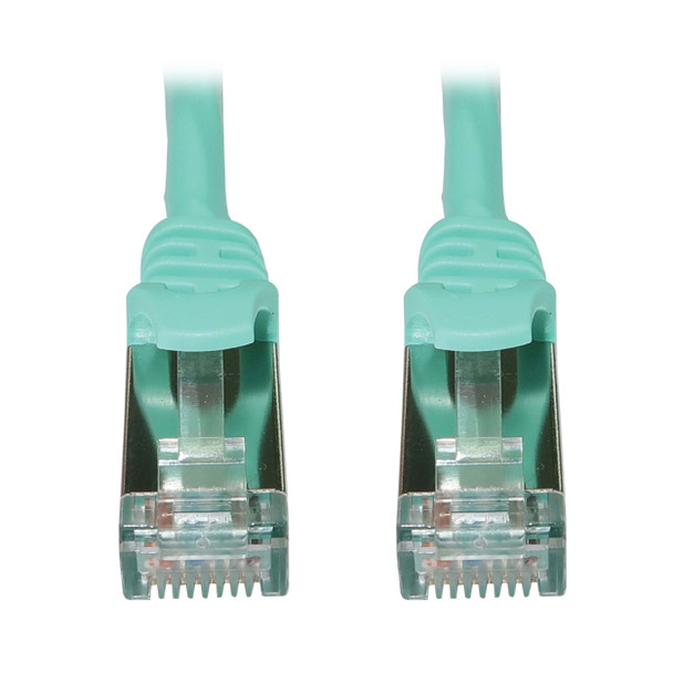 Tripp Lite N262-S05-AQ Cat6a 10G Snagless Shielded Slim STP Ethernet Cable (RJ45 M/M), PoE, Aqua, 5 ft. (1.5 m) 037332275936