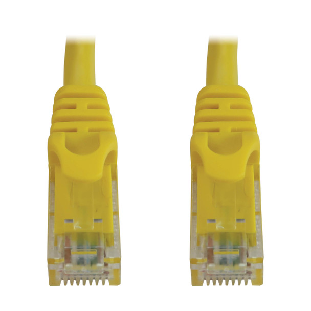 Tripp Lite N261-001-YW Cat6a 10G Snagless Molded UTP Ethernet Cable (RJ45 M/M), PoE, Yellow, 1 ft. (0.3 m) 037332277237