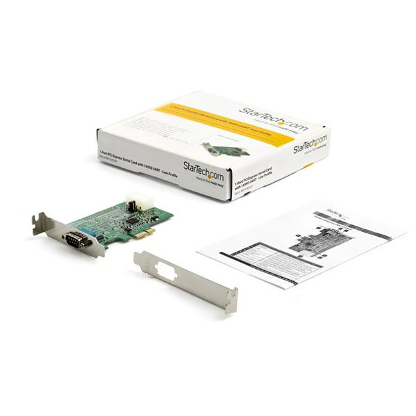 StarTech.com 1-port PCI Express RS232 Serial Adapter Card - PCIe RS232 Serial Host Controller Card - PCIe to Serial DB9 - 16950 UART - Low Profile Expansion Card - Windows & Linux 46856