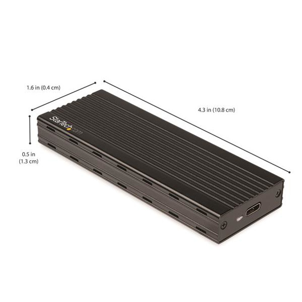 StarTech.com USB-C 10Gbps to M.2 NVMe SSD Enclosure - Portable External M.2 NGFF PCIe Aluminum Case - 1GB/s Read/Write - Supports 2230, 2242, 2260, 2280 - TB3 Compatible - Mac & PC 46867