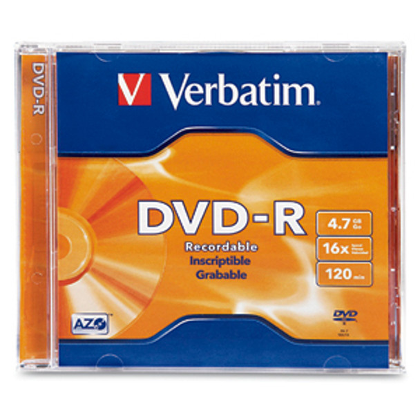 Verbatim DVD-R 4.7GB 16X Branded 1pk Jewel Case 1 pc(s) 023942950516
