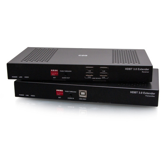 C2G HDMI HDBaseT + USB-B to A + RS232 Over Cat Extender Box TX to Box RX (18Gbps) 4K 60Hz up to 100m (328ft) 757120300557 C2G30055