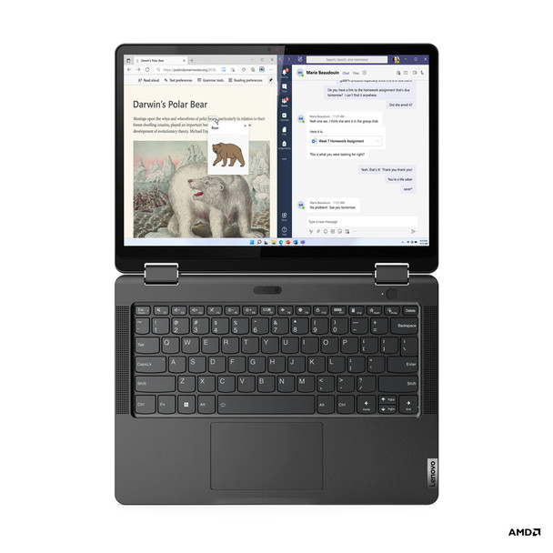 Lenovo 13w Yoga Hybrid (2-in-1) 33.8 cm (13.3") Touchscreen WUXGA AMD Ryzen™ 5 7530U 8 GB DDR4-SDRAM 256 GB SSD Wi-Fi 6 (802.11ax) Windows 11 Pro Black 197529236413 82YR0009US