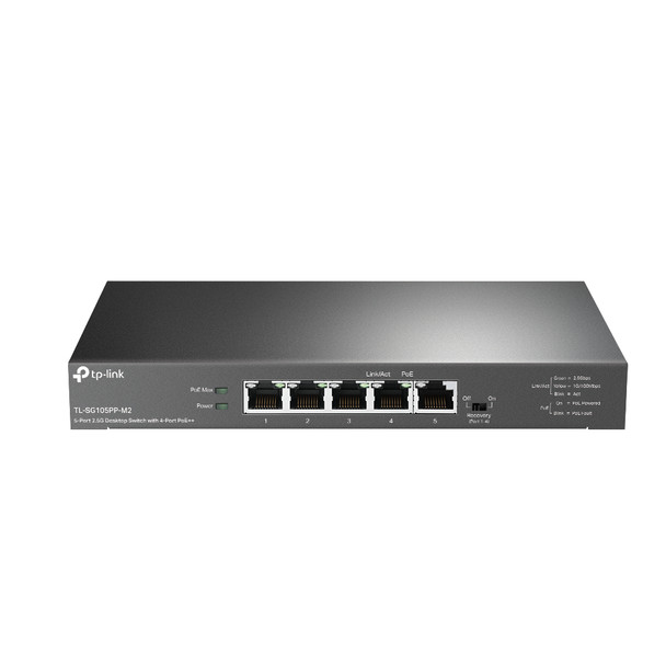 TP-Link 5-Port 2.5G Desktop Switch with 4-Port PoE++ 840030705717 TL-SG105PP-M2