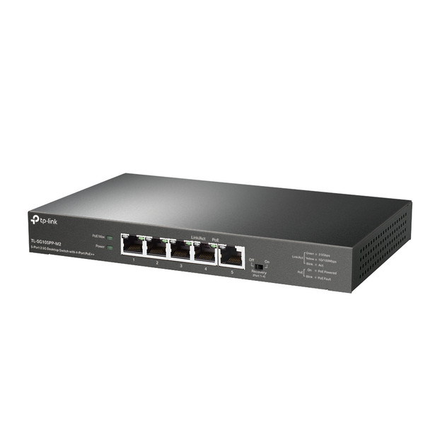 TP-Link 5-Port 2.5G Desktop Switch with 4-Port PoE++ 840030705717 TL-SG105PP-M2