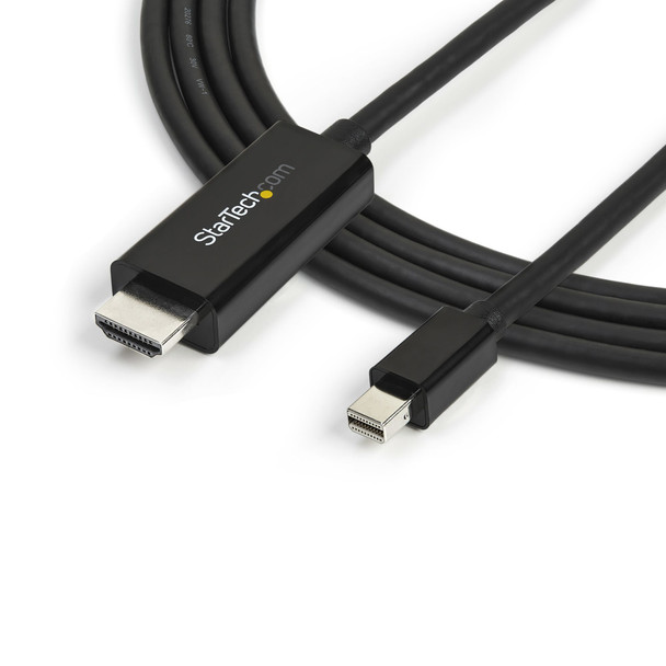 StarTech.com 10ft (3m) Mini DisplayPort to HDMI Cable - 4K 30Hz Video - mDP to HDMI Adapter Cable - Mini DP or Thunderbolt 1/2 Mac/PC to HDMI Monitor/Display - mDP to HDMI Converter Cord 46981