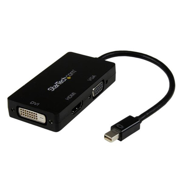 StarTech.com Travel A/V Adapter: 3-in-1 Mini DisplayPort to VGA DVI or HDMI Converter 46994