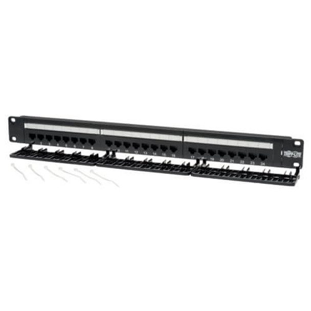 Tripp Lite 24-Port Cat6/Cat5 110 Patch Panel, 568B, RJ45 Ethernet, 1U Rack-Mount, TAA 47172