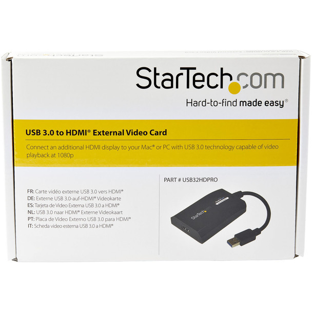 StarTech.com USB 3.0 to HDMI Adapter - DisplayLink Certified - 1080p (1920x1200) - USB Type-A to HDMI Display Adapter Converter for Monitor - External Video & Graphics Card - Windows/Mac 47198