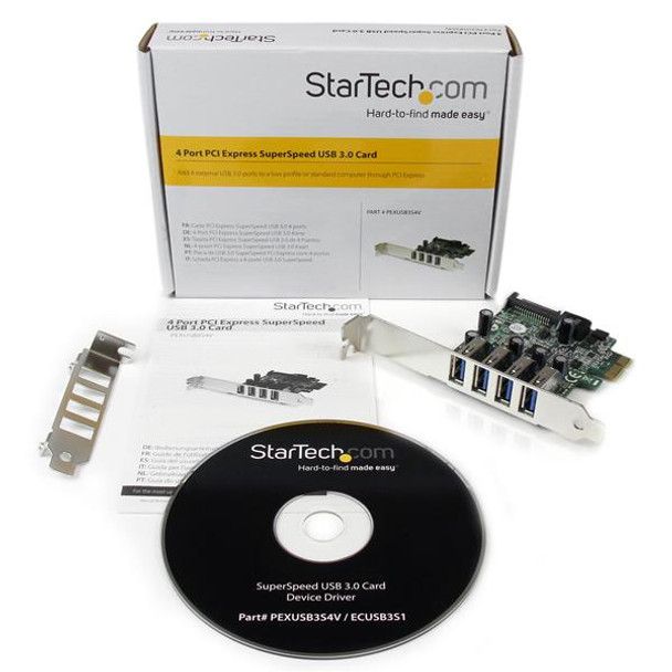 StarTech.com 4 Port PCI Express PCIe SuperSpeed USB 3.0 Controller Card Adapter with UASP - SATA Power 47515