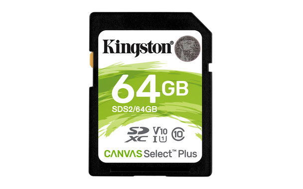 Kingston Technology SDS2/64GB 64GB SDXC Canvas Select Plus 100R C10 UHS-I U1 V10 740617297973