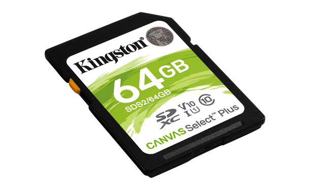 Kingston Technology SDS2/64GB 64GB SDXC Canvas Select Plus 100R C10 UHS-I U1 V10 740617297973