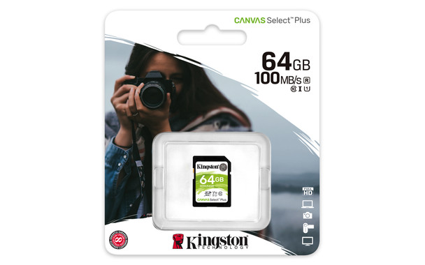 Kingston Technology SDS2/64GB 64GB SDXC Canvas Select Plus 100R C10 UHS-I U1 V10 740617297973