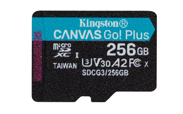 Kingston Technology SDCG3/256GB 256GB microSDXC Canvas Go Plus 170R A2 U3 V30 Card + ADP 740617301250