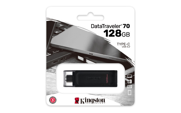 Kingston Technology DT70/128GB KINGSTON 128GB USB-C 3.2 GEN 1 DATATRAVELER 70 740617305371