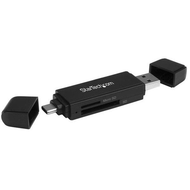 StarTech.com USB 3.0 Memory Card Reader/Writer for SD and microSD Cards - USB-C and USB-A 47808