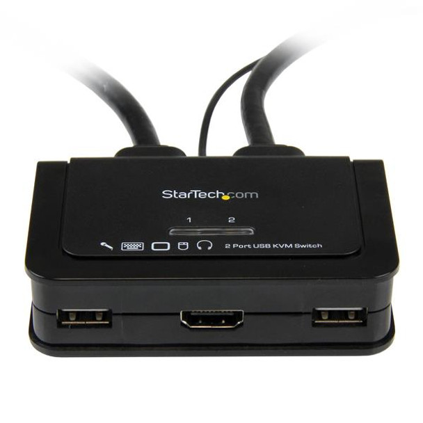StarTech.com 2 Port USB HDMI Cable KVM Switch with Audio and Remote Switch – USB Powered 47824