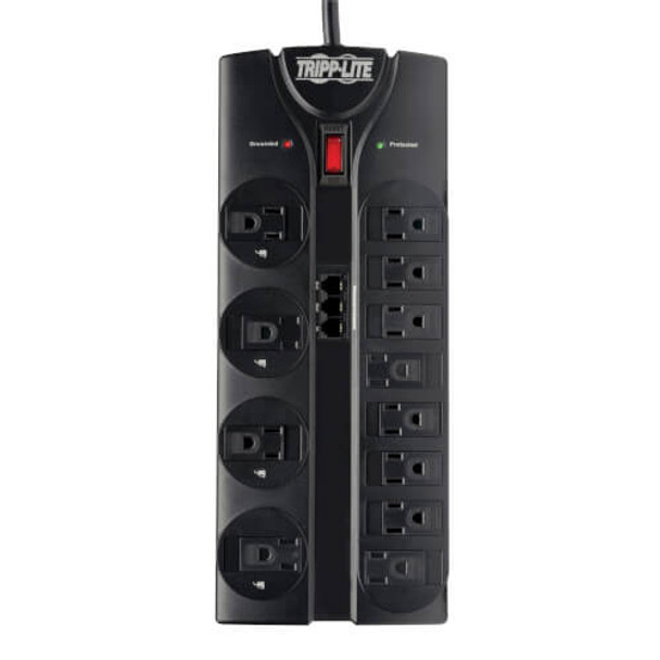 Tripp Lite Protect It! 12-Outlet Surge Protector, 8-ft. Cord, 2160 Joules, Tel/Modem Protection 47855