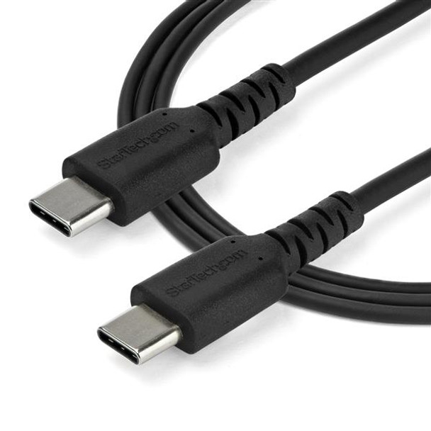 StarTech.com 2m USB C Charging Cable - Durable Fast Charge & Sync USB 3.1 Type C to USB C Laptop Charger Cord - TPE Jacket Aramid Fiber M/M 60W Black - Samsung S10 S20 iPad Pro MS Surface 47878