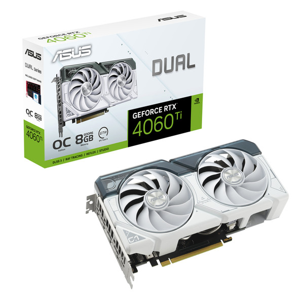 ASUS VCX DUAL-RTX4060TI-O8G-WHITE GeForce RTX 4060TI O8GB White Retail