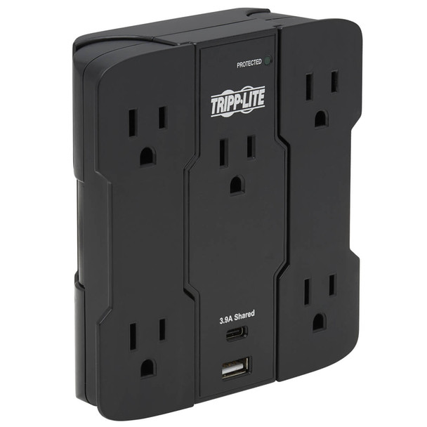 Tripp-Lite AC SK5BUCAM 5-Outlet Surge Protector USB-A USB-C PT 1050 Joules BLK