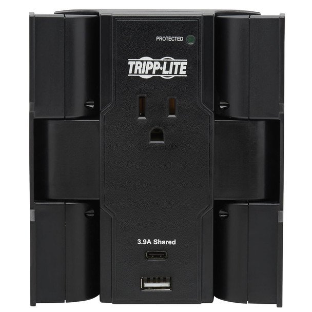Tripp-Lite AC SK5BUCAM 5-Outlet Surge Protector USB-A USB-C PT 1050 Joules BLK