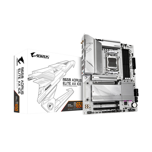 Gigabyte MB B650 AORUS ELITE AX ICE B650 AM5 Max192GB DDR5 PCIE ATX Retail
