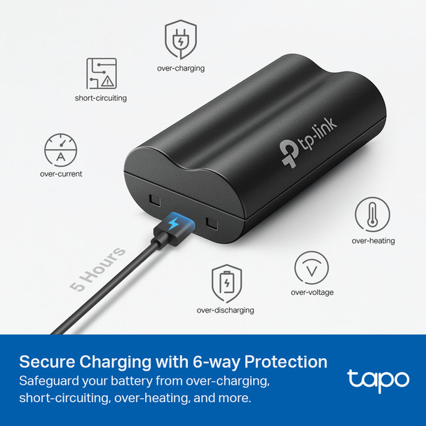TP-Link Battery Tapo A100 Tapo Battery Pack 3.6V 6700mAh 24.12Wh 1xMicro USB