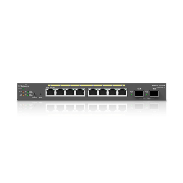 EnGenius SWT EWS2910P-FIT 8PT Fit L2 Plus Managed Gigabit PoE Switch Retail