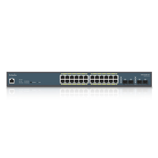 EnGenius SWT EWS7928P-FIT 24PT Fit L2 Plus Managed Gigabit PoE+ Switch Retail