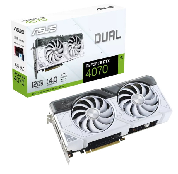 ASUS Dual -RTX4070-12G-WHITE NVIDIA GeForce RTX 4070 12 GB GDDR6X