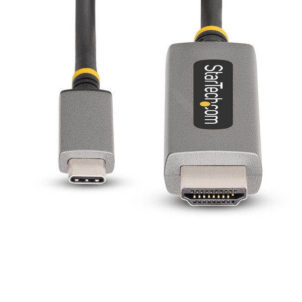 StarTech.com 10ft (3m) USB-C to HDMI Adapter Cable, 8K 60Hz, 4K 144Hz, HDR10, USB Type-C to HDMI 2.1 Video Converter Cable, USB-C DP Alt Mode/USB4/Thunderbolt 3/4 Compatible - USB-C Laptop to HDMI Monitor