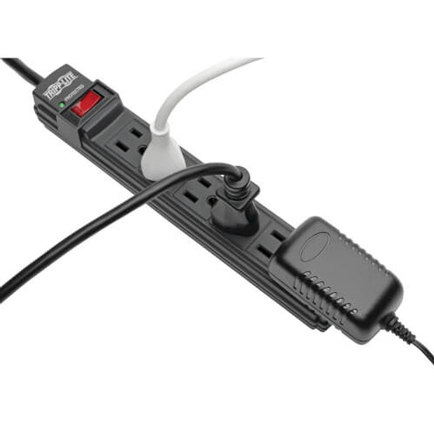 Tripp Lite Protect It! 6-Outlet Surge Protector, 6-ft. Cord, 360 Joules, 1 Diagnostic LED, Black Housing 48198