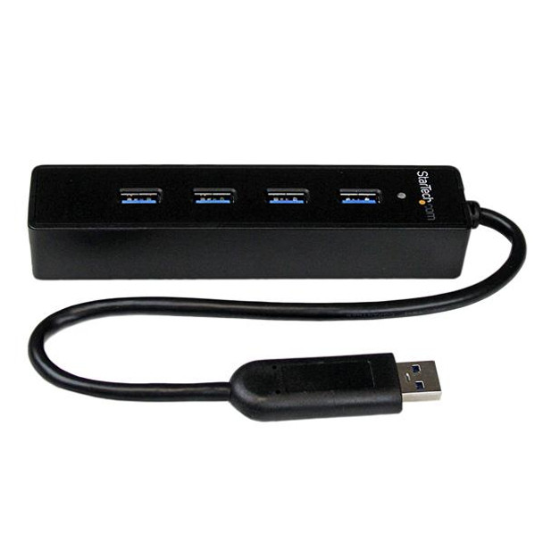 StarTech.com 4 Port Portable SuperSpeed USB 3.0 Hub with Built-in Cable 48290