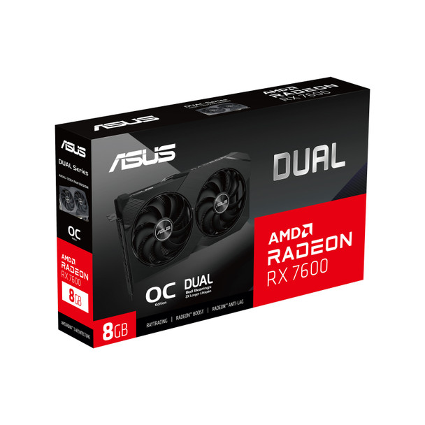 ASUS VCX DUAL-RX7600-O8G-V2 AMD Radeon RX7600 V2 OC 8GB GDDR6 128B Retail