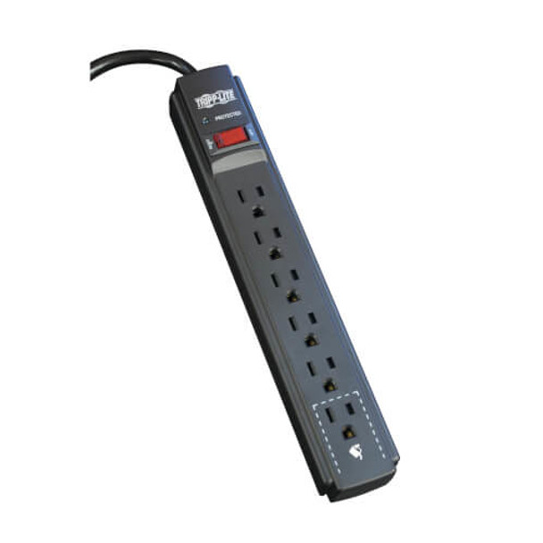 Tripp Lite Protect It! 6-Outlet Surge Protector, 6-ft. Cord, 790 Joules, Diagnostic LED, Black Housing 48510