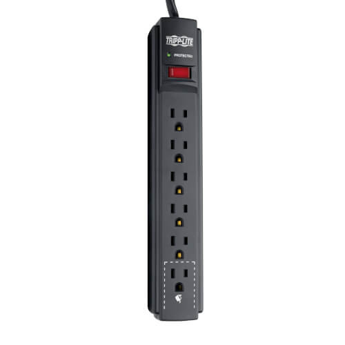 Tripp Lite Protect It! 6-Outlet Surge Protector, 6-ft. Cord, 790 Joules, Diagnostic LED, Black Housing 48510