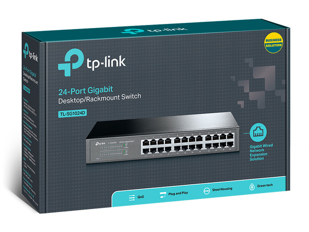 TP-LINK TL-SG1024D network switch Unmanaged Gigabit Ethernet (10/100/1000) Grey 48524