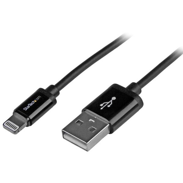 StarTech.com 1 m (3 ft.) USB to Lightning Cable - iPhone / iPad / iPod Charger Cable - High Speed Charging Lightning to USB Cable - Apple MFi Certified - Black 48542
