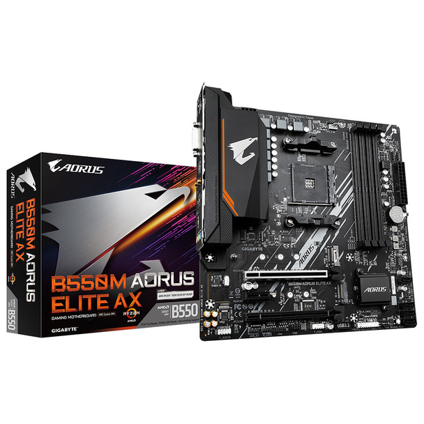 Gigabyte MB B550M AORUS ELITE AX AMD AM4 B550 Max128GB DDR4 PCIE Micro ATX