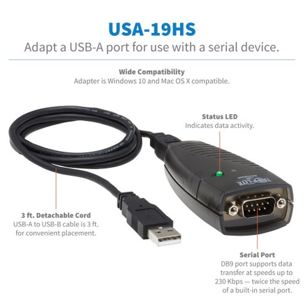 Tripp Lite Keyspan High-Speed USB to Serial Adapter 48672