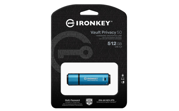 Kingston MF IKVP50 512GB 512GB IronKey Vault Privacy 50 AES-256 Encrypted RTL