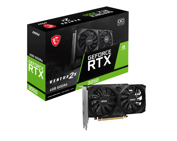 MSI VCX GeForce RTX 3050 VENTUS 2X 6G OC 6G GDDR6 PCI-E4.0x8 Retail