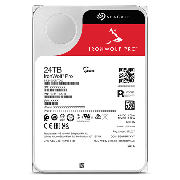 Seagate ST24000NT002 763649182253 IronWolf Pro 24TB