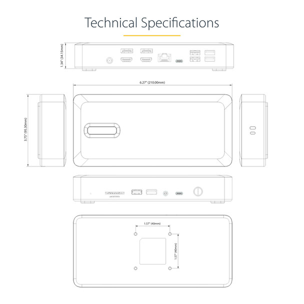 Startech.com 132N-TB4USB4DOCK 065030899277 Thunderbolt 4 Dock, 2x HDMI/DP