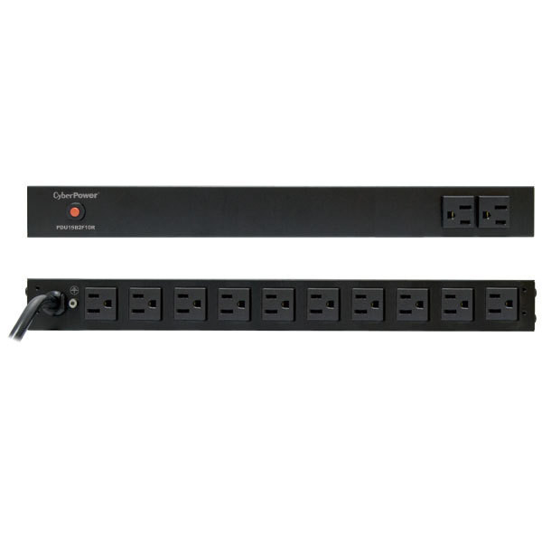 CyberPower PDU15B2F10R power distribution unit (PDU) 12 AC outlet(s) 1U Black 649532901456