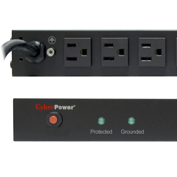 CyberPower RKBS15S2F10R surge protector Black 12 AC outlet(s) 120 V 4.57 m 0649532901043