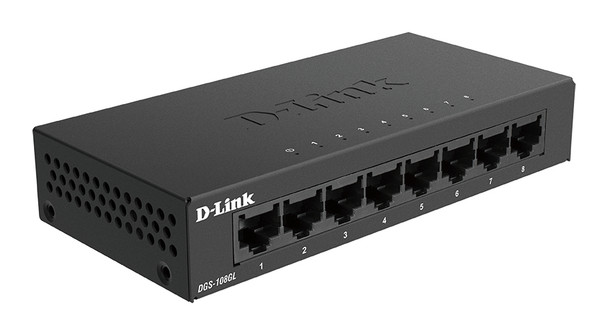 D-Link DGS-108GL Unmanaged Gigabit Ethernet (10/100/1000) Black 790069458583