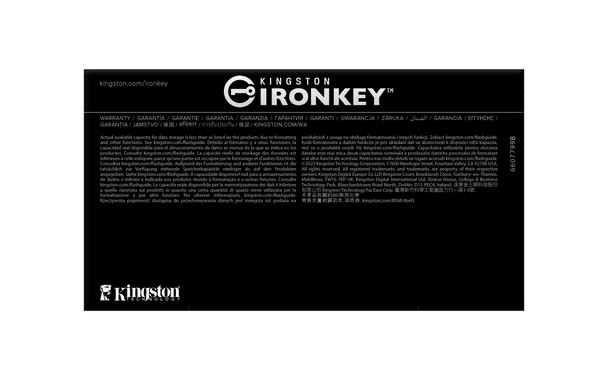 Kingston Technology IronKey 64GB D500S FIPS 140-3 Lvl 3 (Pending) AES-256 740617334777