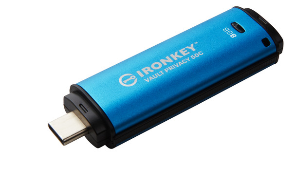 Kingston Technology IronKey 8GB USB-C Vault Privacy 50C AES-256 Encrypted, FIPS 197 740617330328